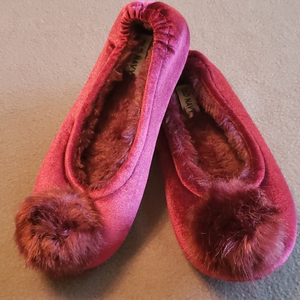 Velvet Pom Slippers